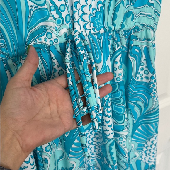 Jude Connally aqua blue and White Sleeveless Dress - Picture 7 of 7